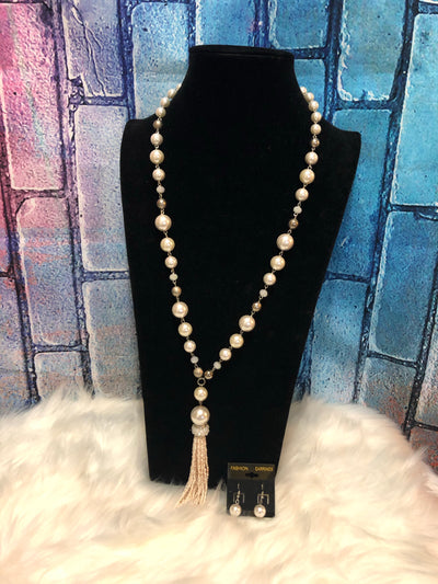 Prissy Pearls and Bead Necklace Set